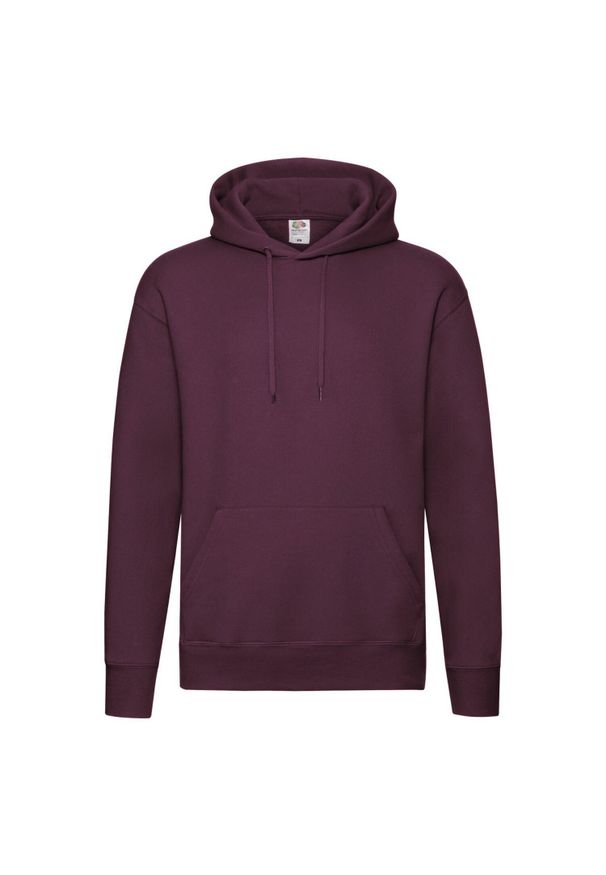 FRUIT OF THE LOOM - Męska Bluza Z Kapturem Premium. Typ kołnierza: kaptur. Kolor: czerwony, wielokolorowy, brązowy