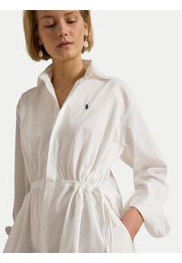 Polo Ralph Lauren Sukienka koszulowa 211B19986003 Biały Relaxed Fit. Typ kołnierza: polo. Kolor: biały. Materiał: bawełna. Typ sukienki: koszulowe #5