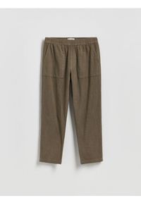 Reserved - Bawełniane spodnie jogger - brązowy. Kolor: brązowy. Materiał: bawełna