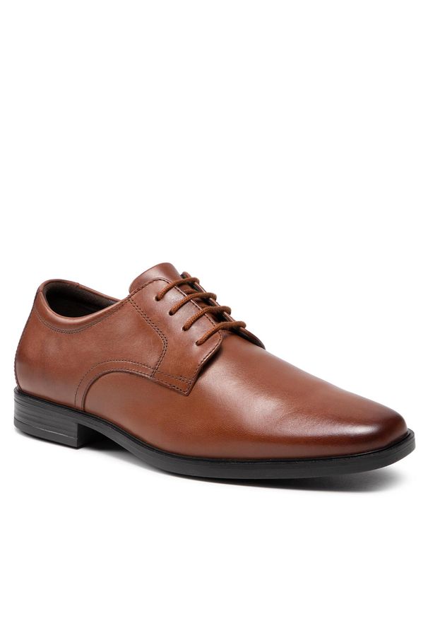 Półbuty Clarks - Howard Walk 261620177 Dark Tan Leather. Okazja: na co dzień. Kolor: brązowy. Materiał: skóra. Styl: casual