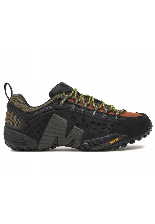 Merrell - Buty trekkingowe na co dzień męskie MERRELL INTERCEPT VIBRAM skóra. Okazja: na co dzień. Kolor: czarny. Materiał: skóra