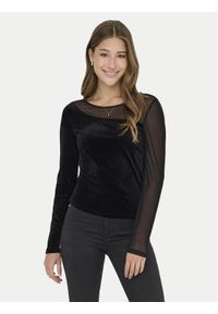 only - ONLY Bluzka Smooth 15360668 Czarny Slim Fit. Kolor: czarny. Materiał: syntetyk #1
