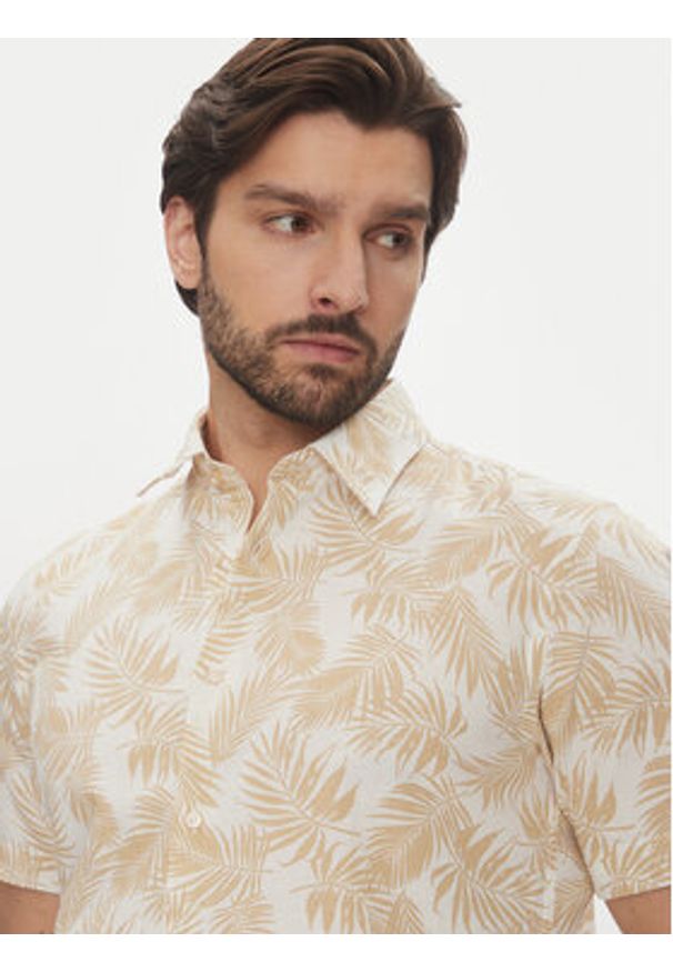 Pierre Cardin Koszula C6 45017.0484 Beżowy Modern Fit. Kolor: beżowy. Materiał: bawełna