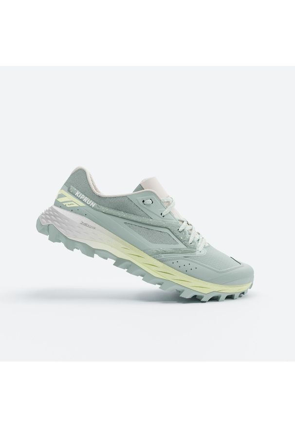 KIPRUN - Buty do biegania w terenie damskie Kiprun XT8. Kolor: żółty, wielokolorowy, zielony. Materiał: kauczuk, materiał. Sport: bieganie