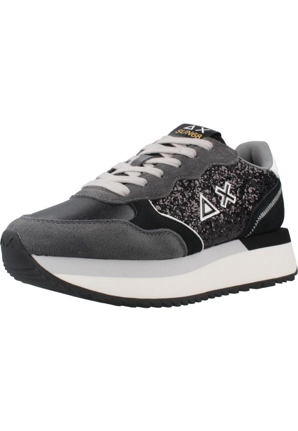 Buty SUN68 BIG ALLY GLITTER Czarny. Kolor: czarny. Materiał: tkanina, skóra. Styl: sportowy
