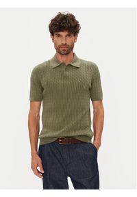 TOMMY HILFIGER - Tommy Hilfiger Polo MW0MW40701 Zielony Regular Fit. Typ kołnierza: polo. Kolor: zielony. Materiał: bawełna #1