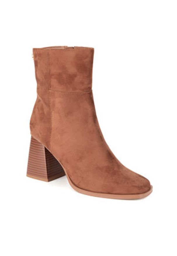 Nine West Botki WFA3361-1 Brązowy. Kolor: brązowy. Materiał: materiał