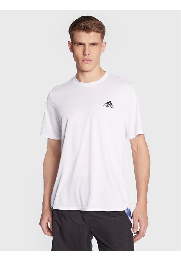 Adidas - T-Shirt adidas. Kolor: biały. Materiał: syntetyk