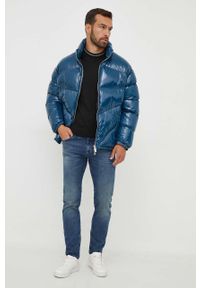 Armani Exchange kurtka puchowa męska kolor niebieski zimowa. Kolor: niebieski. Materiał: puch. Sezon: zima #2