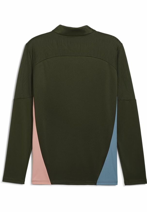 Puma - Męska bluza treningowa Manchester City z zamkiem 1/4 PUMA Myrtle Bold Blue Green. Kolor: wielokolorowy, niebieski, zielony