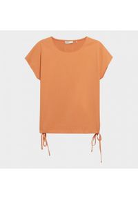 outhorn - T-shirt oversize damski - pomarańczowy. Okazja: na co dzień. Kolor: pomarańczowy. Materiał: bawełna. Styl: casual #5