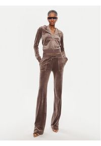 Juicy Couture Spodnie dresowe Del Ray JCAP180 Brązowy Regular Fit. Kolor: brązowy. Materiał: syntetyk #4