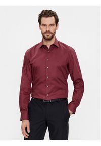 Calvin Klein Koszula K10K108427 Bordowy Fitted Fit. Kolor: czerwony. Materiał: bawełna #1