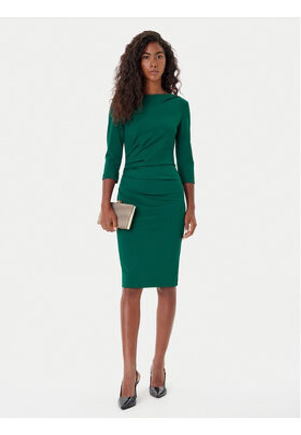 Rinascimento Sukienka koktajlowa CFC0126154003 Zielony Slim Fit. Kolor: zielony. Materiał: syntetyk. Styl: wizytowy