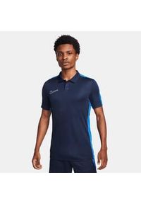 Koszulka sportowa męska Nike Drifit Academy. Typ kołnierza: polo. Kolor: czarny, niebieski, wielokolorowy. Sport: piłka nożna