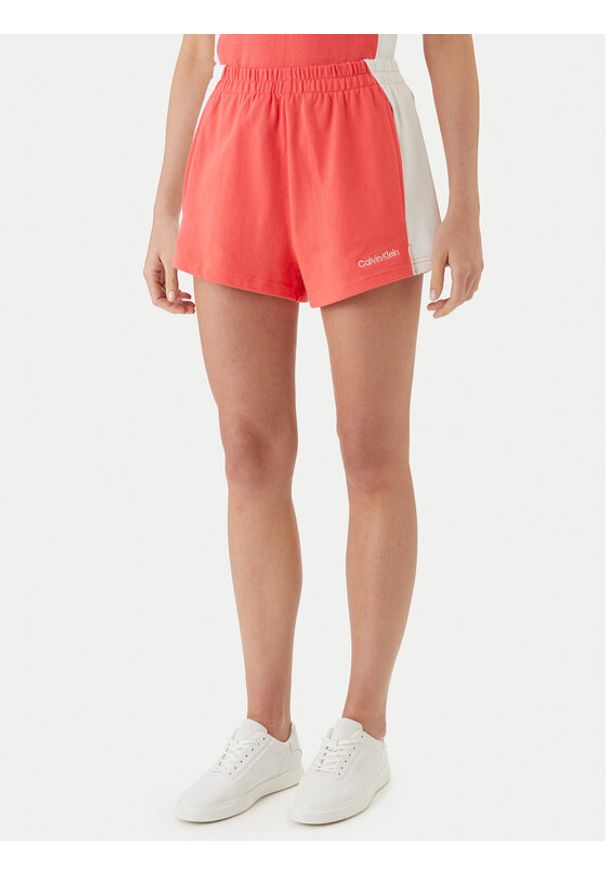 Calvin Klein Swimwear Szorty materiałowe LV00Q61153 Różowy Regular Fit. Kolor: różowy. Materiał: bawełna