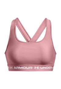 Stanik fitness cardio Under Armour Crossback Mid. Kolor: różowy. Sport: fitness