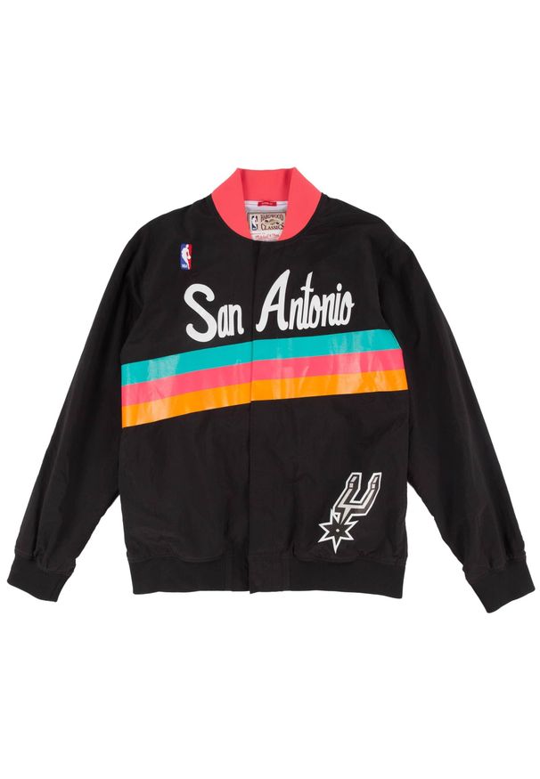 Mitchell & Ness - Kurtka z dresu San Antonio Spurs NBA Warm Up 94-95. Kolor: czarny. Materiał: dresówka. Sport: koszykówka