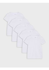 Sinsay - Koszulki 5 pack - biały. Kolor: biały