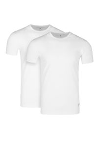Volcano - Bawełniany t-shirt męski w dwupaku T-CLONE. Kolor: biały. Materiał: bawełna. Długość rękawa: krótki rękaw. Długość: krótkie. Sezon: lato, zima. Styl: klasyczny #1