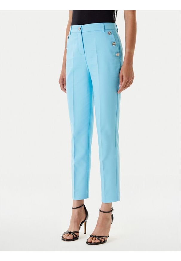 Morgan Chinosy 251-PKY.F Turkusowy Slim Fit. Kolor: turkusowy. Materiał: bawełna