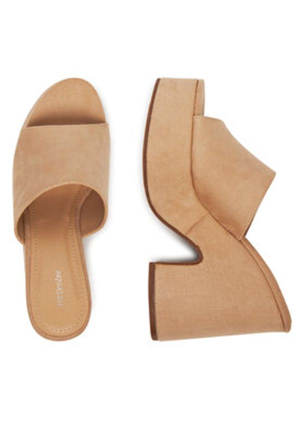 DeeZee Klapki E8341-1 Beżowy. Kolor: beżowy. Materiał: materiał