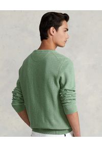 Ralph Lauren - RALPH LAUREN - Zielona bluza z haftowanym logo Regular Fit. Typ kołnierza: polo. Kolor: zielony. Materiał: bawełna. Długość: długie. Wzór: haft. Styl: klasyczny