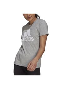 Adidas - Koszulka adidas Loungewear Essentials Logo Tee H07808 - szara. Kolor: szary. Materiał: bawełna, materiał. Długość rękawa: krótki rękaw. Długość: krótkie