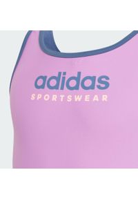 Adidas - Strój kąpielowy Sportswear U-Back Kids. Kolor: fioletowy, niebieski, wielokolorowy. Materiał: materiał