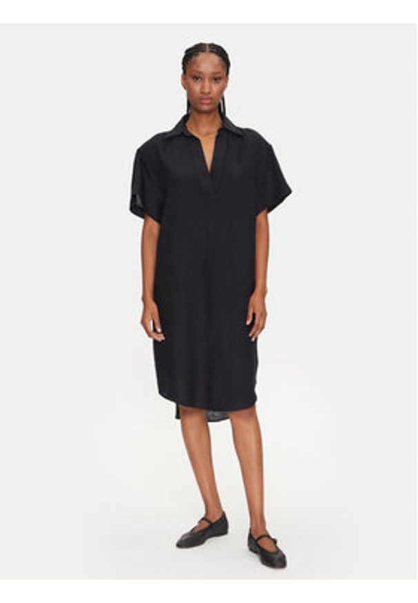 GANT - Gant Sukienka letnia 4503433 Czarny Relaxed Fit. Kolor: czarny. Materiał: len. Sezon: lato