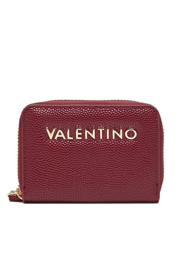 VALENTINO - Valentino Mały Portfel Damski Divina VPS1R4139G Bordowy. Kolor: czerwony. Materiał: skóra
