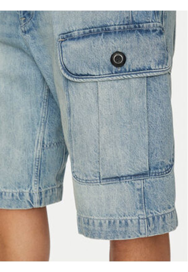 G-Star RAW - G-Star Raw Szorty jeansowe Bend 3D Cargo D26528-D788 H119 Błękitny Relaxed Fit. Kolor: niebieski. Materiał: bawełna