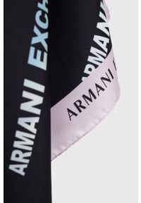 Armani Exchange apaszka jedwabna kolor czarny wzorzysta. Kolor: czarny. Materiał: jedwab #2