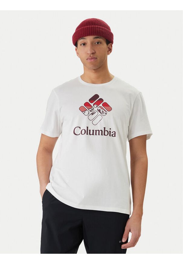 columbia - Columbia T-Shirt Graphic 2155031 Biały Regular Fit. Kolor: biały. Materiał: bawełna