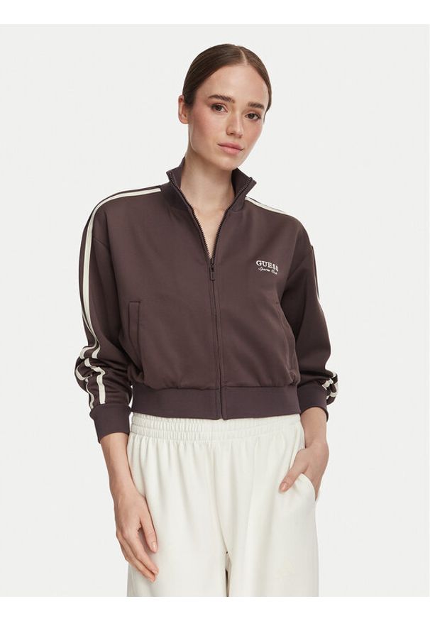 Guess Bluza V6YQ07 K4287 Brązowy Regular Fit. Kolor: brązowy. Materiał: syntetyk