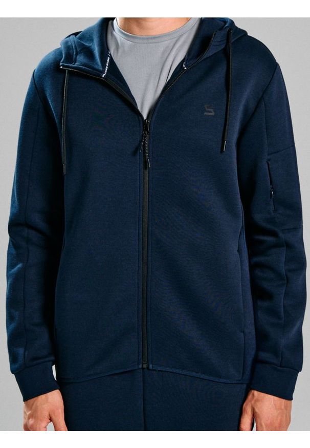 Sinsay - Rozpinana bluza z kapturem - granatowy. Typ kołnierza: kaptur. Kolor: niebieski