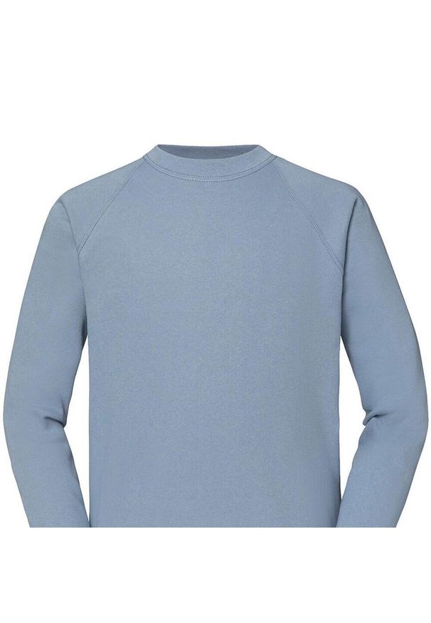 FRUIT OF THE LOOM - Męska Klasyczna Bluza Raglanowa. Kolor: niebieski. Długość rękawa: raglanowy rękaw