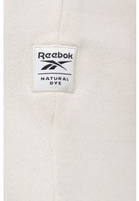 Reebok Classic Spodnie bawełniane męskie kolor kremowy gładkie. Kolor: beżowy. Materiał: bawełna. Wzór: gładki