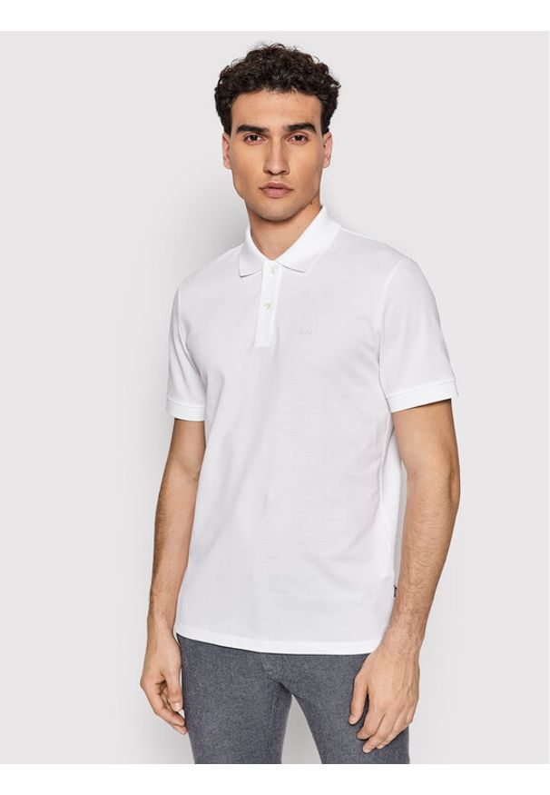 BOSS - Boss Polo Pallas 50468362 Biały Regular Fit. Typ kołnierza: polo. Kolor: biały. Materiał: bawełna