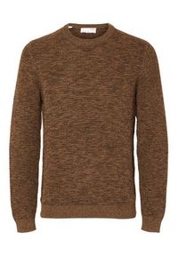 Selected Homme Sweter 16059390 Brązowy Regular Fit. Kolor: brązowy. Materiał: bawełna #5