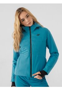4f - Kurtka narciarska membrana Dermizax® 20 000 damska. Kolor: turkusowy. Materiał: materiał, mesh. Technologia: Dermizax. Sezon: zima. Sport: narciarstwo #1