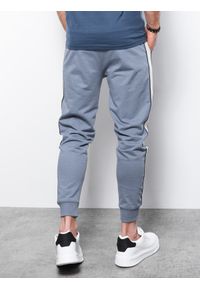 Ombre Clothing - Spodnie męskie dresowe joggery P951 - niebieskie - XXL. Kolor: niebieski. Materiał: dresówka #8