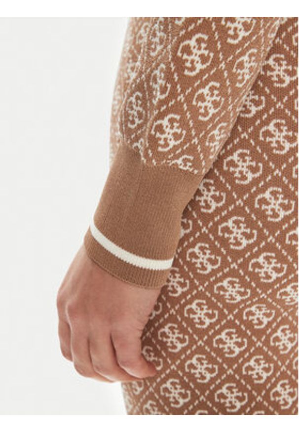 Guess Sweter W4BR21 Z37K0 Beżowy Regular Fit. Kolor: beżowy. Materiał: wiskoza