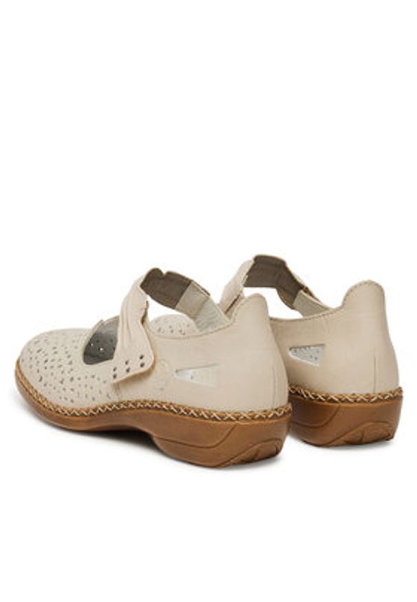 Rieker Półbuty 41399-60 Beżowy. Kolor: beżowy. Materiał: skóra