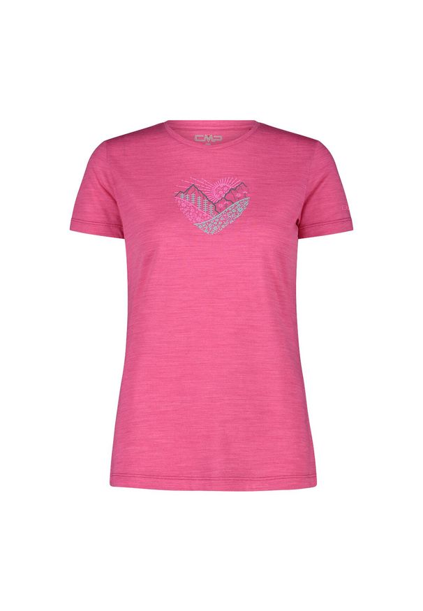 Koszulka damska turystyczna CMP 32T7166. Kolor: różowy. Sport: turystyka piesza