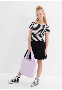 bonprix - Spódnica bombka z elastycznego materiału z bawełną. Kolor: czarny. Materiał: bawełna, materiał. Styl: elegancki