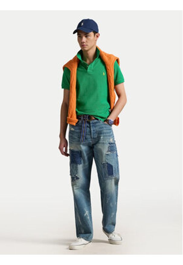 Polo Ralph Lauren Polo 710536856456 Zielony Slim Fit. Typ kołnierza: polo. Kolor: zielony. Materiał: bawełna