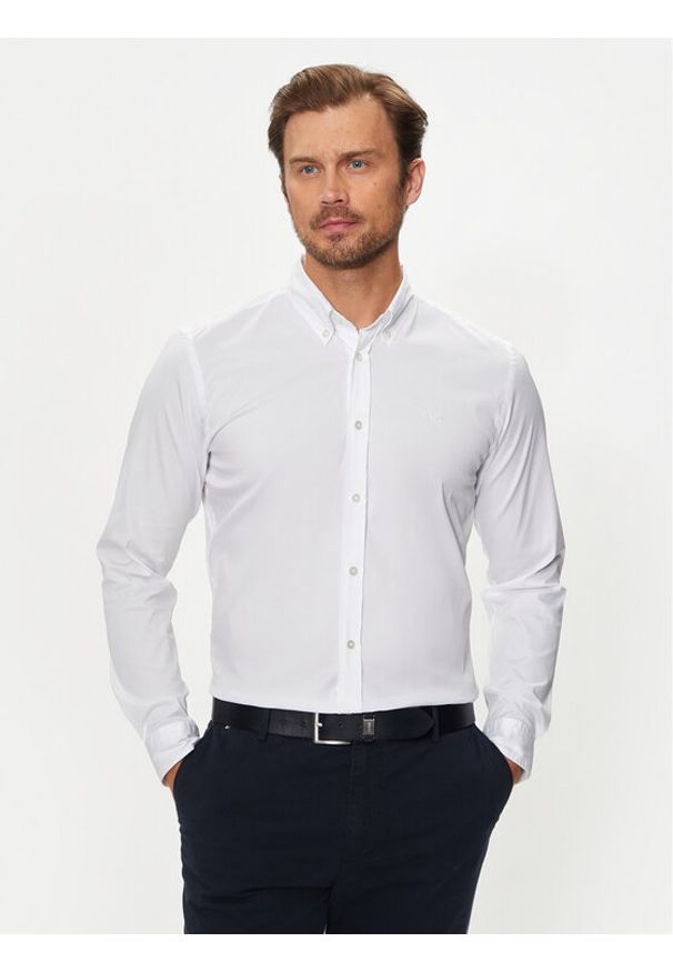 BOSS - Boss Koszula Roan 50520291 Biały Slim Fit. Kolor: biały. Materiał: bawełna