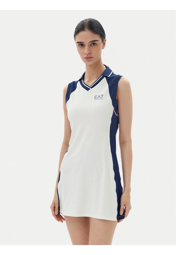 EA7 Emporio Armani Sukienka tenisowa 7W000326 AF13282 M0058 Biały Slim Fit. Kolor: biały. Materiał: syntetyk. Sport: tenis