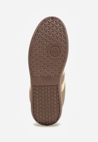 Born2be - Jasnobrązowe Płaskie Sneakersy Ozdobione Paskami Glaria. Okazja: na co dzień. Zapięcie: pasek. Kolor: beżowy. Materiał: jeans. Wzór: aplikacja #7